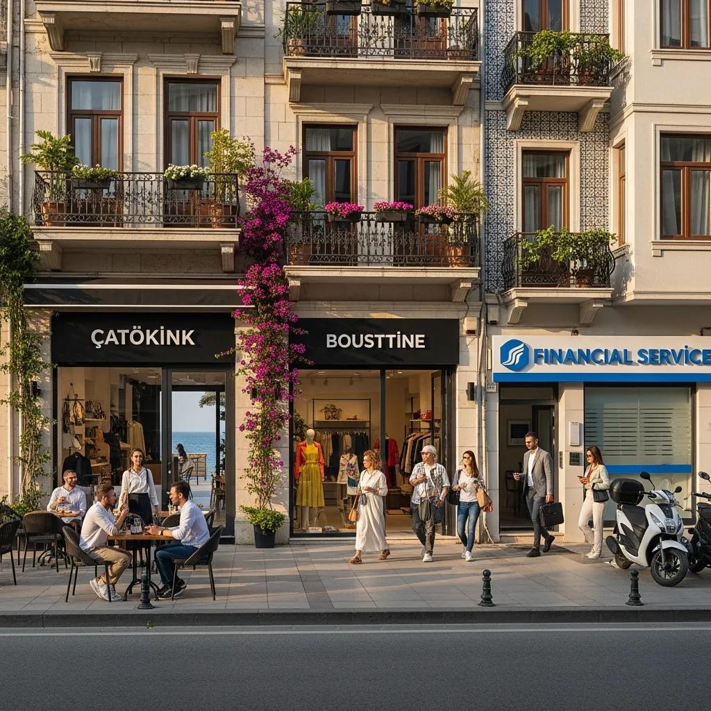 Vibrant street scene in Mersin featuring local businesses and community interactions